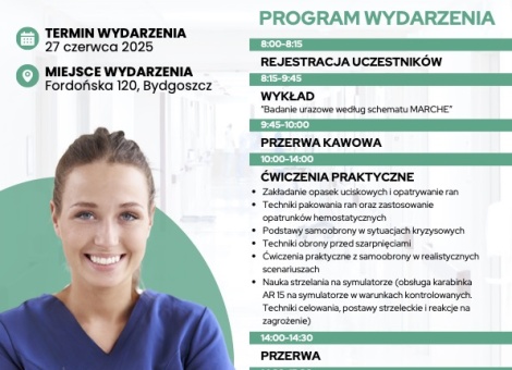 ZAPRASZAMY NA MEDYCZNO-TAKTYCZNE WARSZTATY POLA WALKI: BEZPIECZEŃSTWO W KRYZYSIE